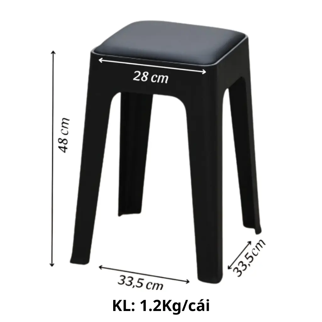 Kích thước ghế đôn bọc đệm TM10
